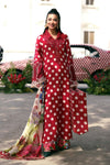 Maria B Red Polka Dot 3 Piece Unstitched Embroidered Lawn Suit