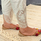 White Shalwar with Intricate Cutwork & Sheer Panel Detailing