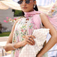 Maria B White Floral 3 Piece Unstitched Embroidered Lawn Suit