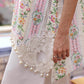 Maria B White Floral 3 Piece Unstitched Embroidered Lawn Suit