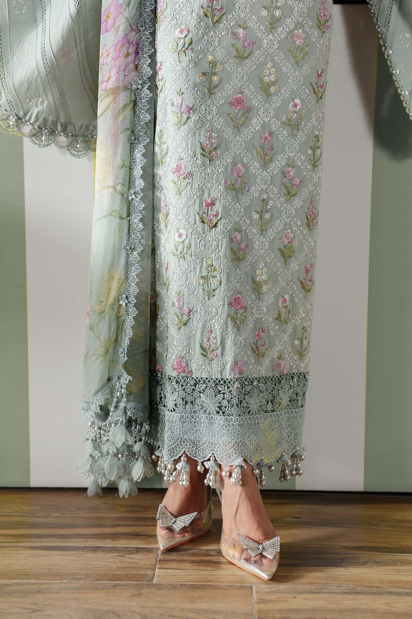 Maria B Designer Mint Green Lawn 3 Piece Unstitched Suit