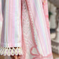 Maria B Pastel Pink Striped 3 Piece Unstitched Embroidered Lawn Suit