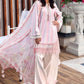 Maria B Pastel Pink Striped 3 Piece Unstitched Embroidered Lawn Suit