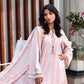 Maria B Pastel Pink Striped 3 Piece Unstitched Embroidered Lawn Suit
