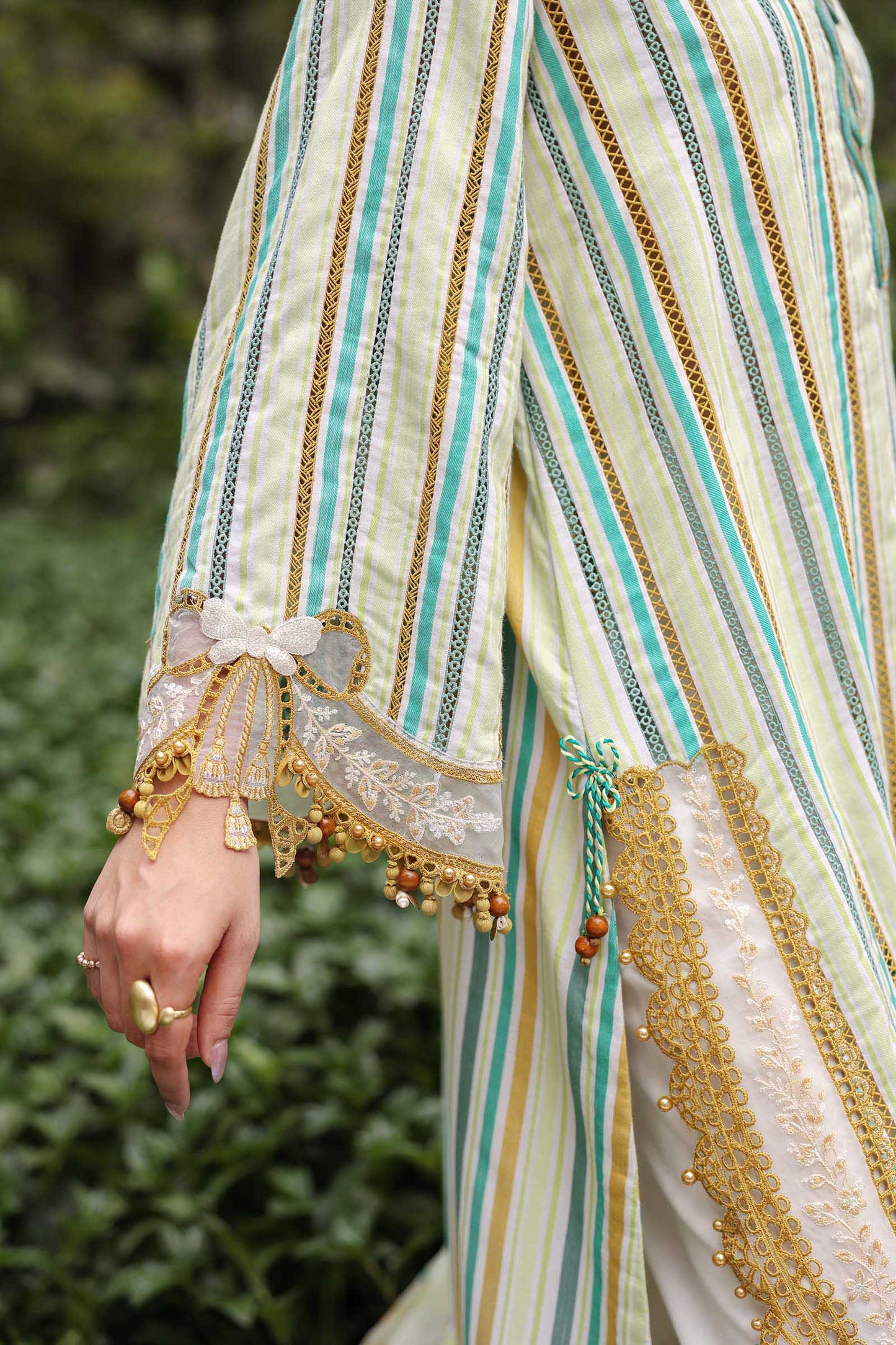 Maria B Multicolor Striped 3 Piece Unstitched Embroidered Lawn Suit