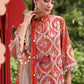 Maria B Orange Floral 3 Piece Unstitched Embroidered Lawn Suit