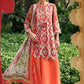 Maria B Orange Floral 3 Piece Unstitched Embroidered Lawn Suit