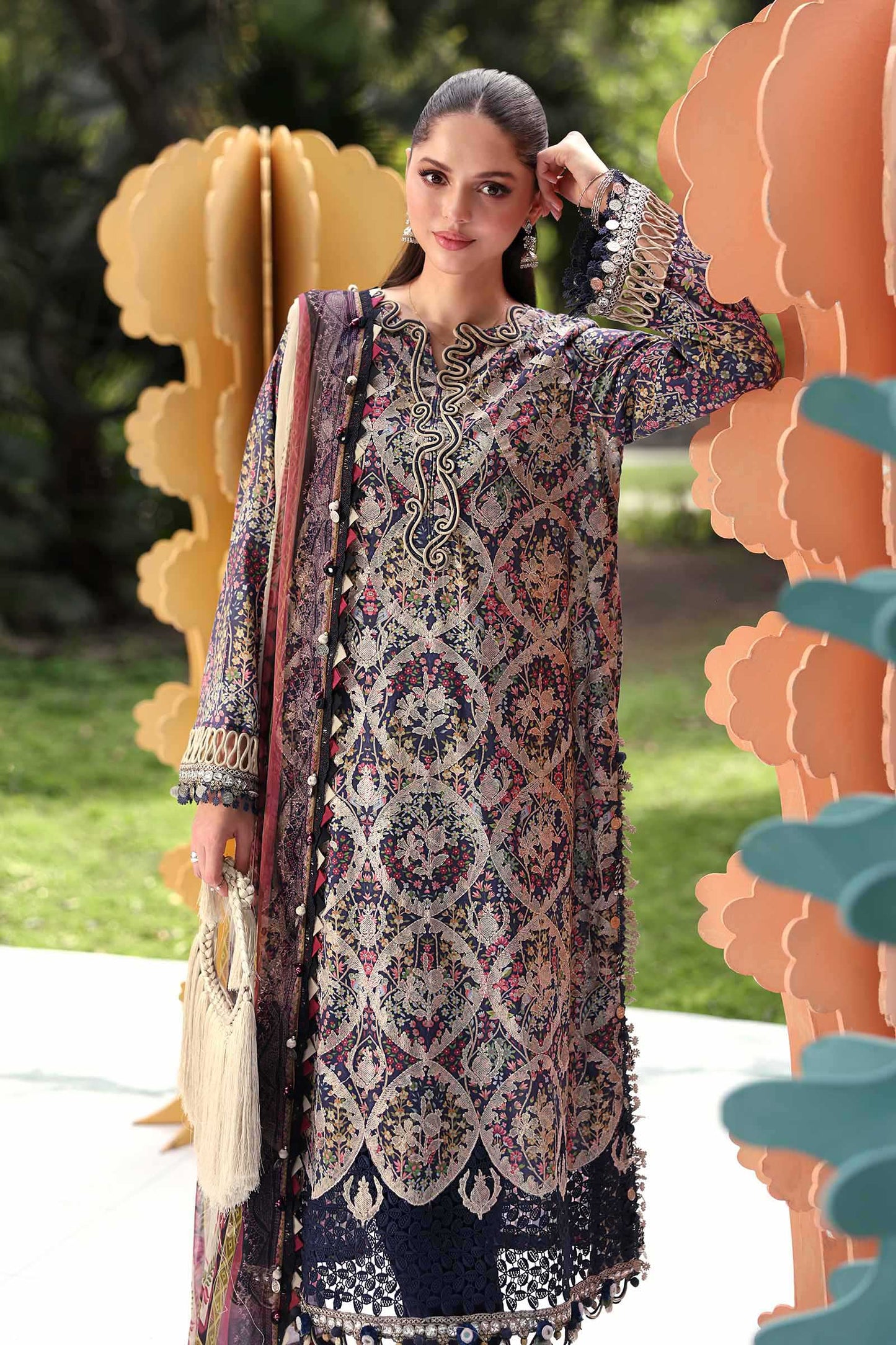 Maria B Pakistani Designer Printed Lawn Suit with Dupatta