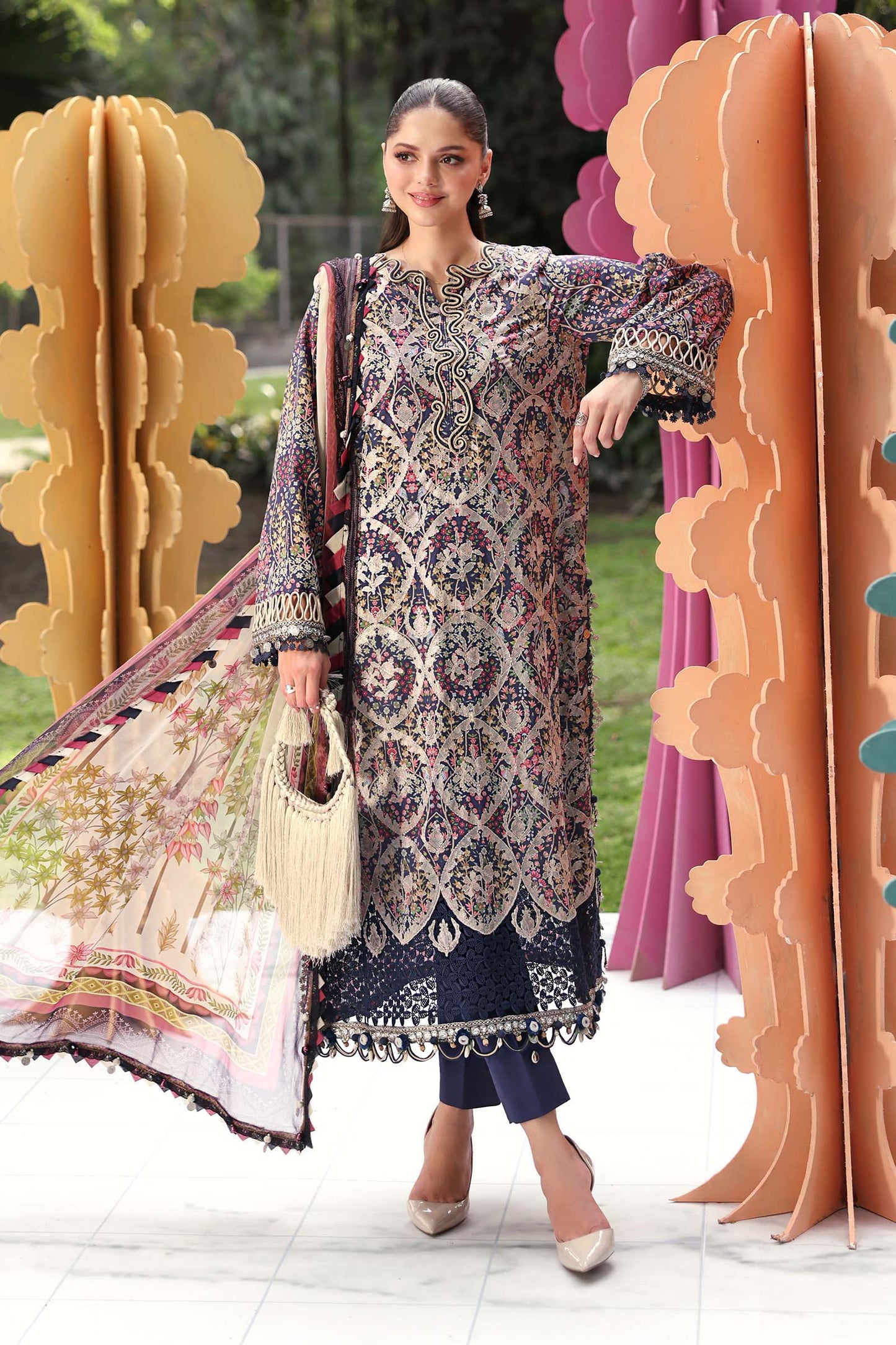 Maria B Pakistani Designer Printed Lawn Suit with Dupatta