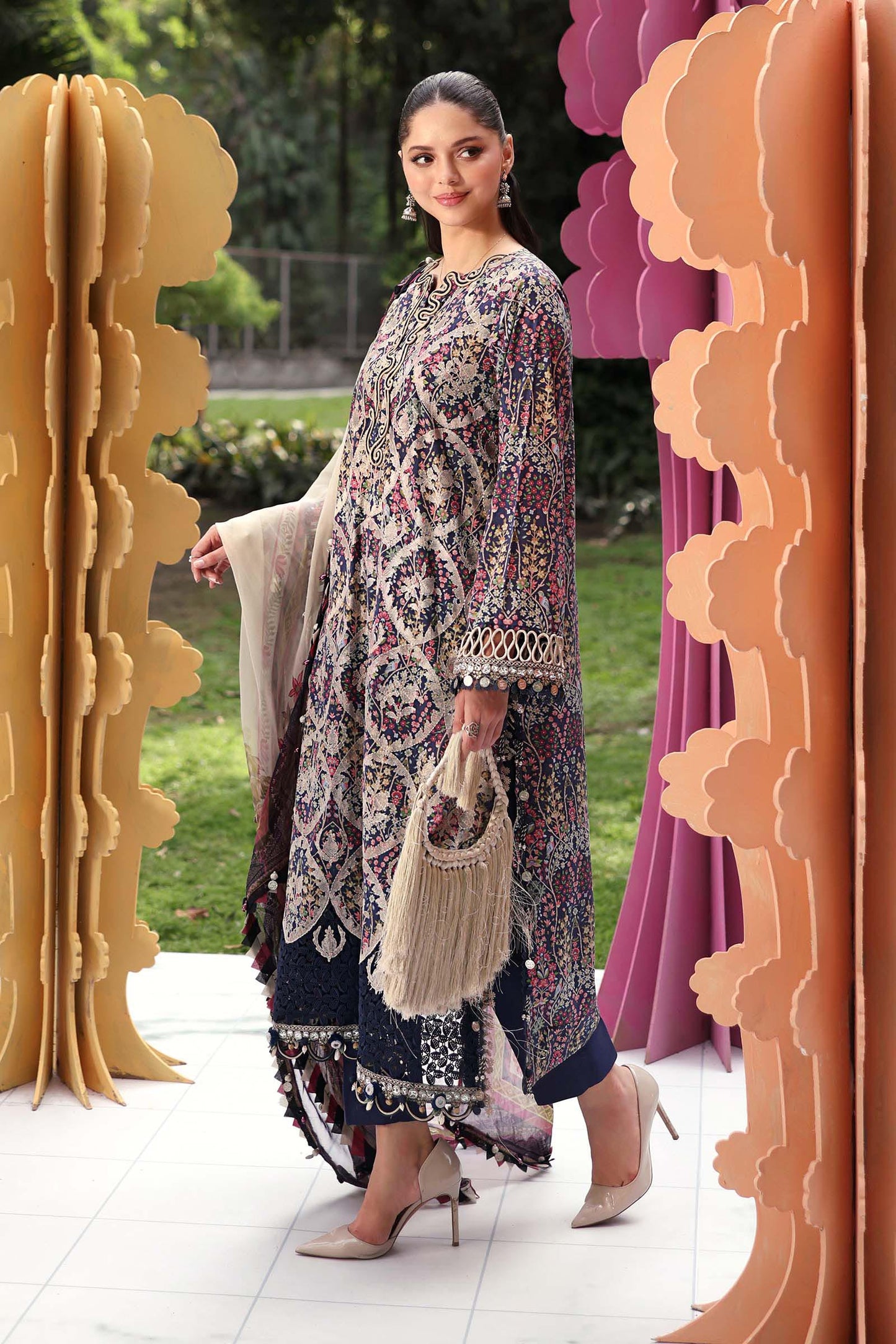 Maria B Pakistani Designer Printed Lawn Suit with Dupatta