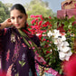 Maria B Pakistani Designer Purple Lawn Suit with Printed Dupatta