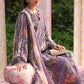 Maria B Luxury Lavender Floral Embroidered Lawn 3 Piece Unstitched Suit with Printed Dupatta