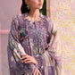 Maria B Luxury Lavender Floral Embroidered Lawn 3 Piece Unstitched Suit with Printed Dupatta