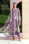 Maria B Luxury Lavender Floral Embroidered Lawn 3 Piece Unstitched Suit with Printed Dupatta