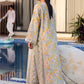 Maria B Soft Ivory Floral Embroidered Lawn Dress with Dupatta
