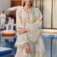 Maria B Soft Ivory Floral Embroidered Lawn Dress with Dupatta