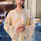 Maria B Soft Ivory Floral Embroidered Lawn Dress with Dupatta