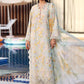 Maria B Soft Ivory Floral Embroidered Lawn Dress with Dupatta