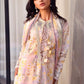 Maria B Luxury Peach Floral Embroidered Lawn Suit with Dupatta