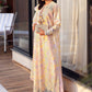 Maria B Luxury Peach Floral Embroidered Lawn Suit with Dupatta