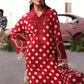 Maria B Red Polka Dot 3 Piece Unstitched Embroidered Lawn Suit