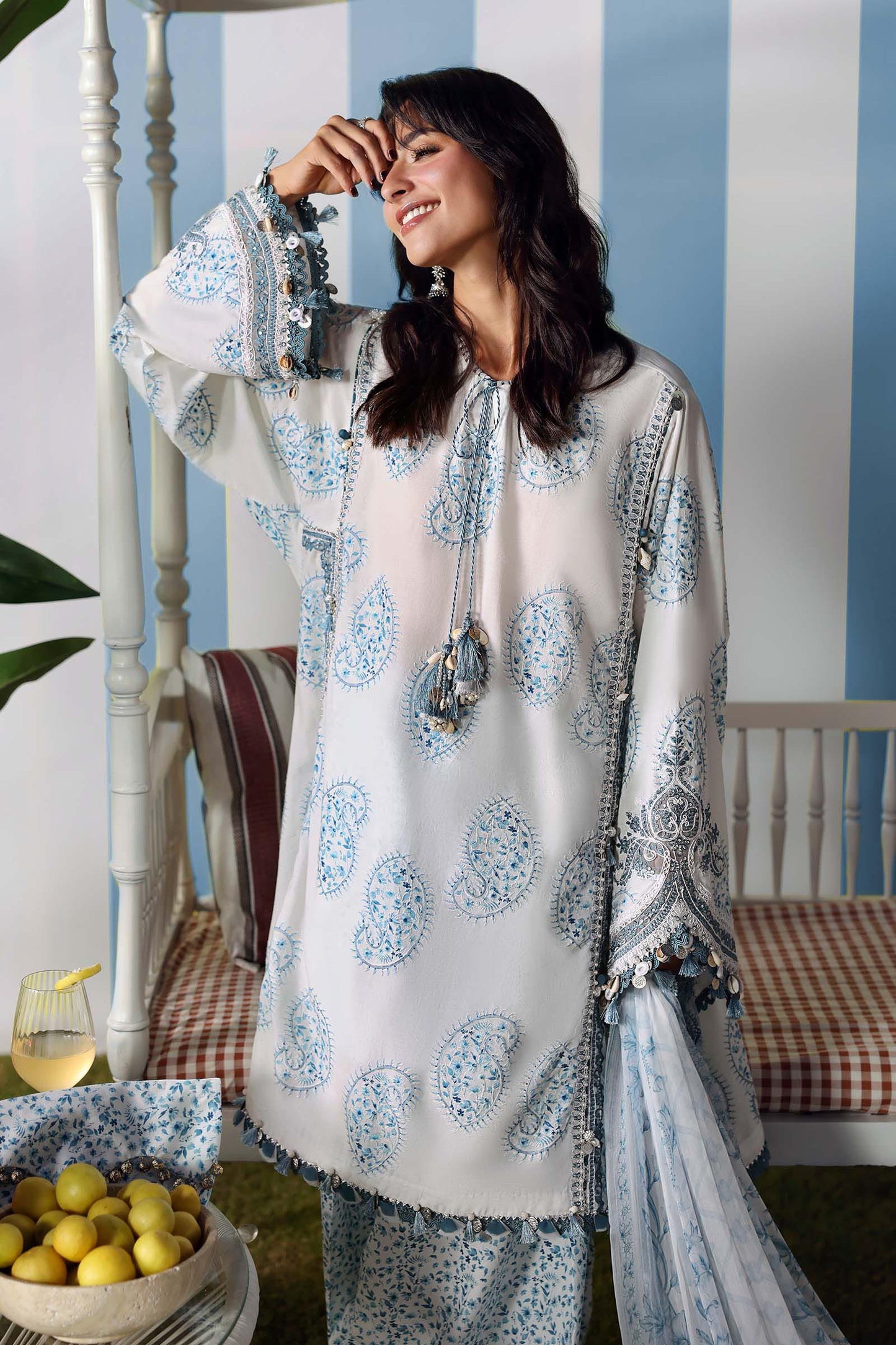 Maria B Luxury Blue Printed Lawn Suit with Dupatta – 3 Piece