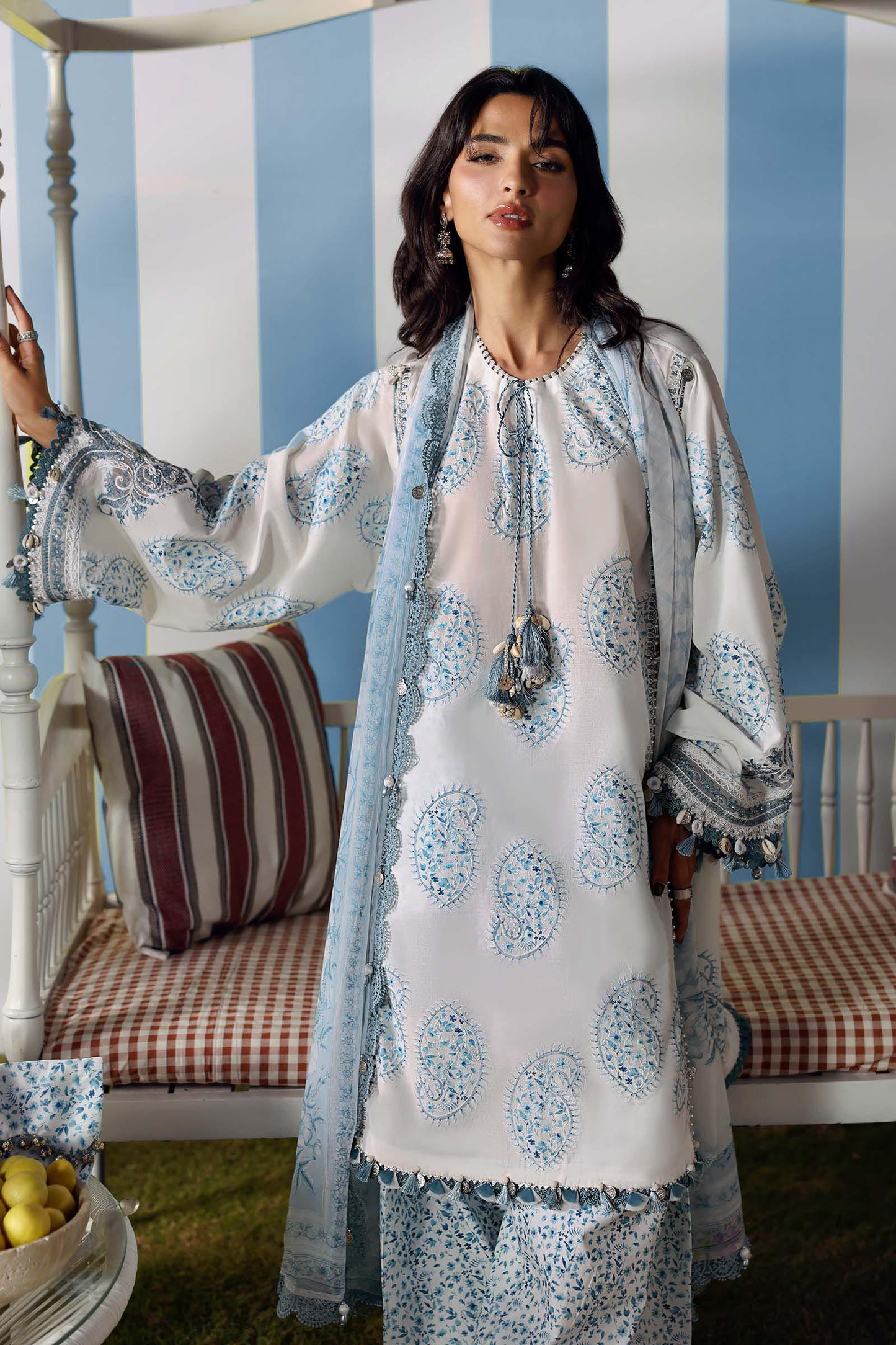 Maria B Luxury Blue Printed Lawn Suit with Dupatta – 3 Piece