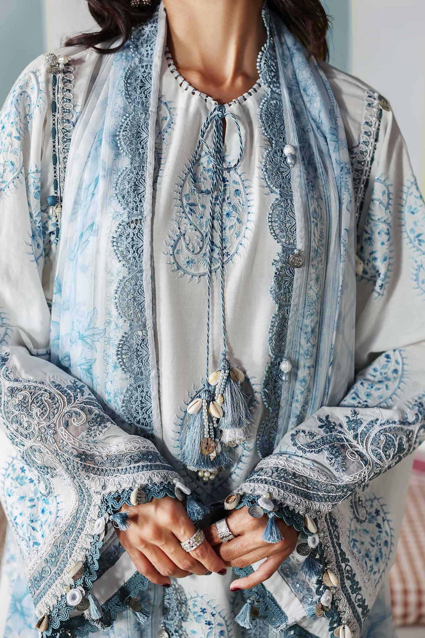 Maria B Luxury Blue Printed Lawn Suit with Dupatta – 3 Piece