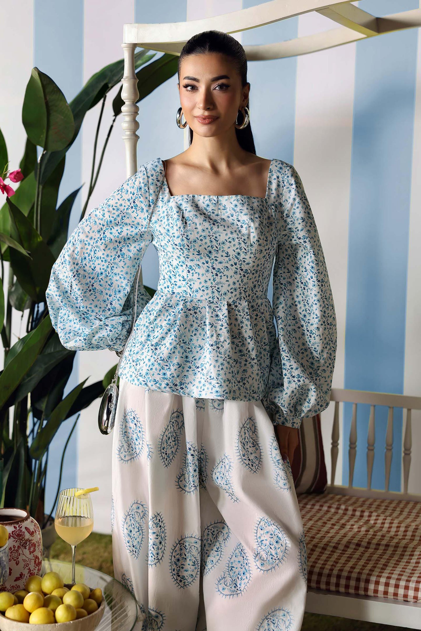 Maria B Luxury Blue Printed Lawn Suit with Dupatta – 3 Piece