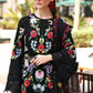 Maria B Black Floral 3 Piece Unstitched Embroidered Lawn Suit