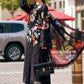 Maria B Black Floral 3 Piece Unstitched Embroidered Lawn Suit