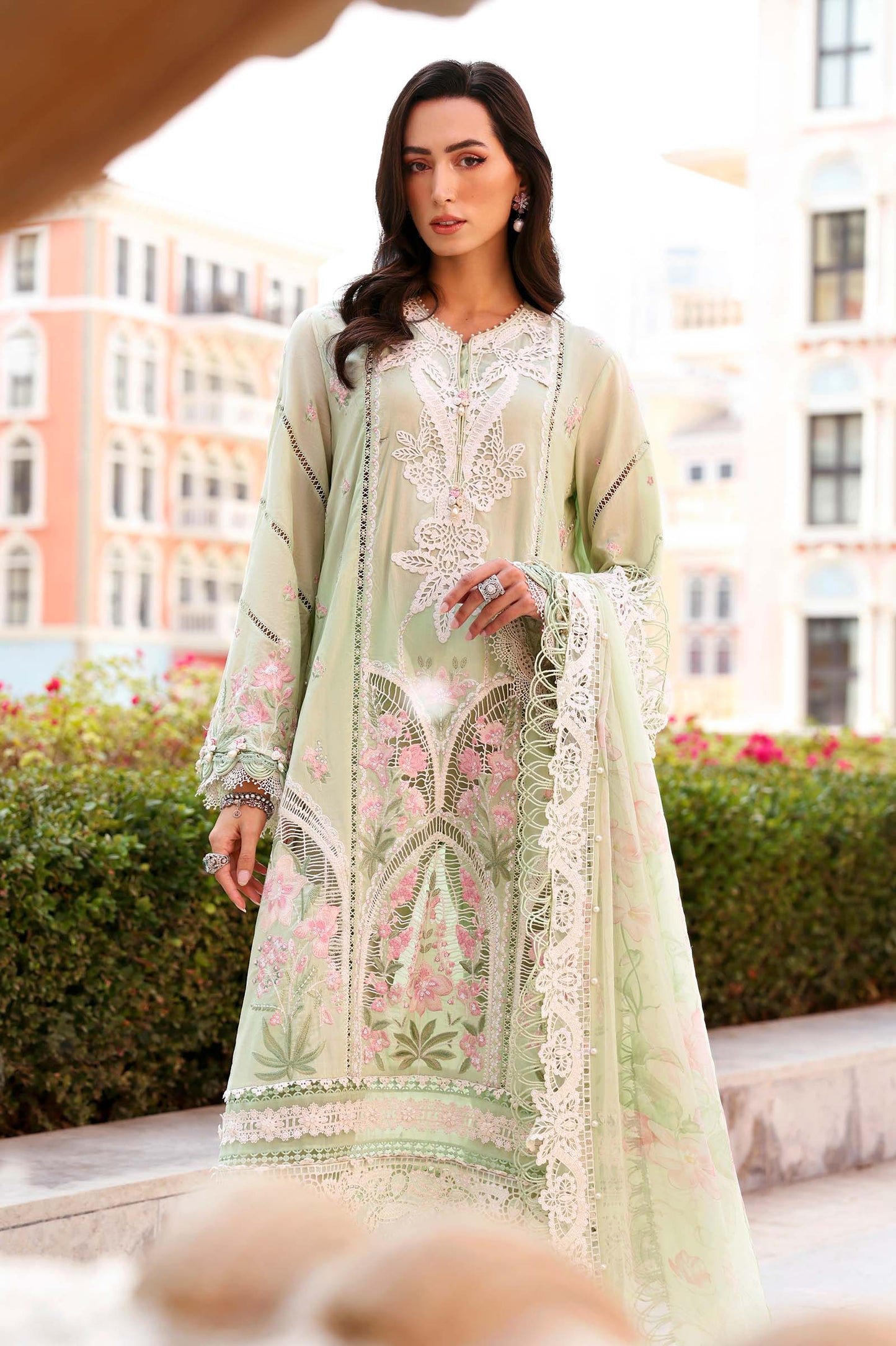 3 Piece Unstitched Embroidered Lawn Suit