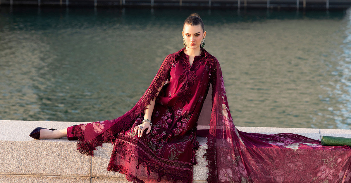 3 Piece Unstitched Embroidered Lawn Suit