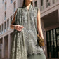 Maria B 3 Piece Unstitched Embroidered Lawn Karandi Suit – Sage Grey Elegance