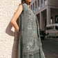 Maria B 3 Piece Unstitched Embroidered Lawn Karandi Suit – Sage Grey Elegance