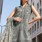 Maria B 3 Piece Unstitched Embroidered Lawn Karandi Suit – Sage Grey Elegance