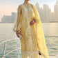 Maria B Pastel Yellow Luxury 3 Piece Unstitched Embroidered Lawn Suit