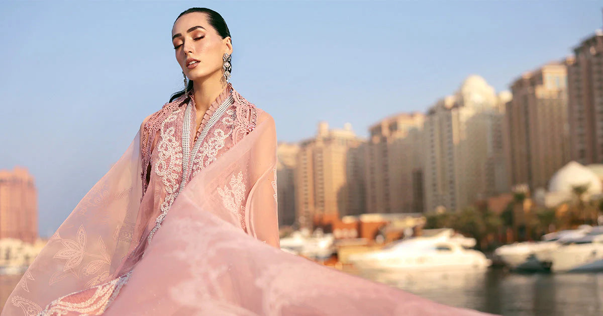3 Piece Unstitched Embroidered Organza Suit
