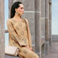 Maria B Luxury Beige Embroidered Lawn Suit with Printed Dupatta