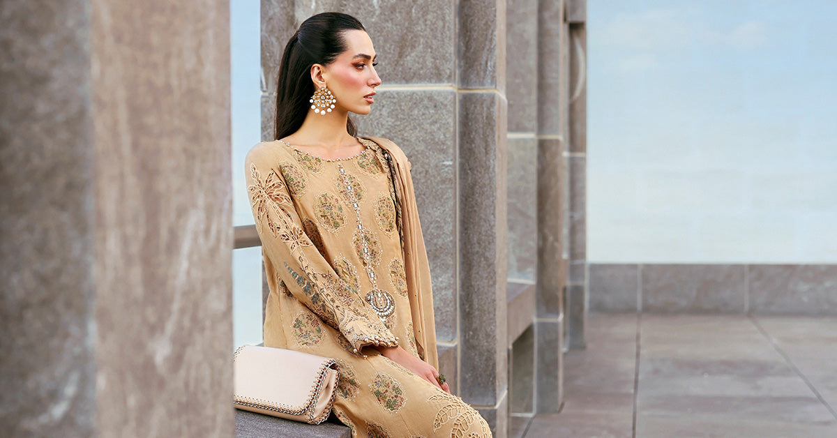 3 Piece Unstitched Embroidered Jacquard Lawn Suit