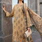 Maria B Luxury Beige Embroidered Lawn Suit with Printed Dupatta