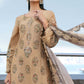 Maria B Luxury Beige Embroidered Lawn Suit with Printed Dupatta