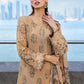 Maria B Luxury Beige Embroidered Lawn Suit with Printed Dupatta