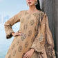 Maria B Luxury Beige Embroidered Lawn Suit with Printed Dupatta