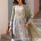 Maria B Luxury Sage Embroidered Lawn Suit with Organza Dupatta