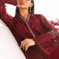 Maria B Pakistani Designer Red Embroidered Suit with Dupatta