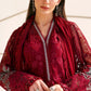 Maria B Pakistani Designer Red Embroidered Suit with Dupatta