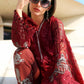 Maria B Pakistani Designer Red Embroidered Suit with Dupatta