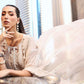 Maria B Luxury Ivory Embroidered Lawn Suit with Chiffon Dupatta