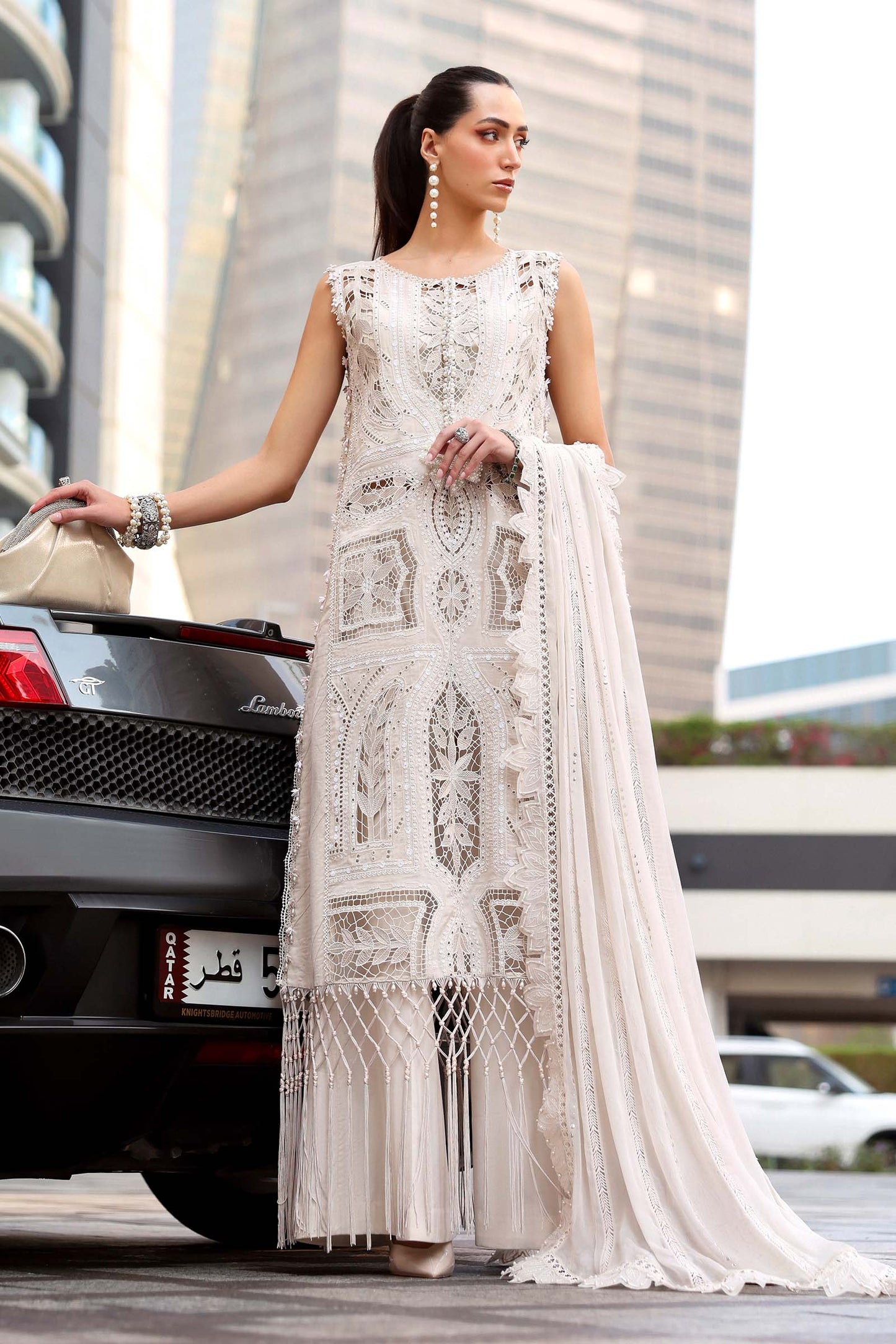 3 Piece Unstitched Embroidered Lawn Suit